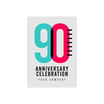 90 Year Anniversary Vector Template Design Illustration Stock Illustration