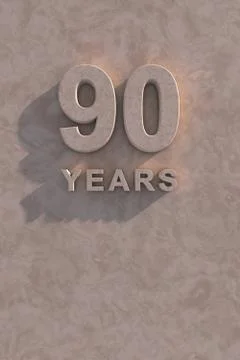 90 years 3d text Stock Illustration
