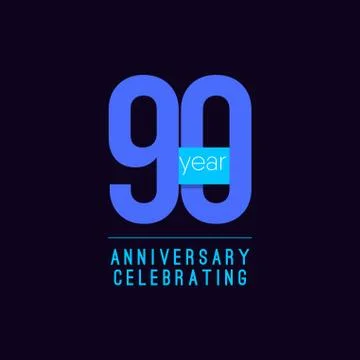 90 Years Anniversary Celebrating Vector Template Design Illustration Stock Illustration