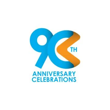 90 Years Anniversary Celebrating Vector Template Design Illustration Stock Illustration