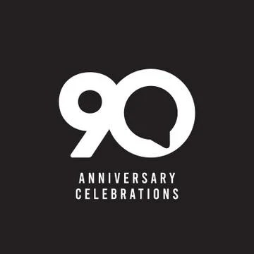 90 Years Anniversary Celebrations Vector Template Design Illustration Stock Illustration