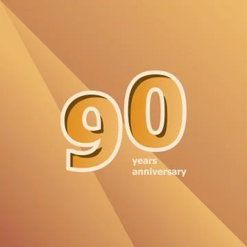 90 Years Anniversary Vector Template Design Illustration Stock Illustration