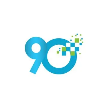 90 Years Anniversary Vector Template Design Illustration Stock Illustration