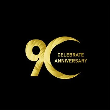 90 Years Anniversary Vector Template Design Illustration Stock Illustration