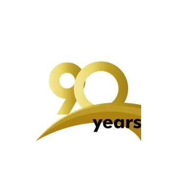 90 Years Anniversary Vector Template Design Illustration Stock Illustration