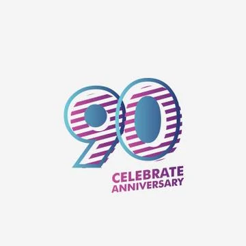 90 Years Anniversary Vector Template Design Illustration Stock Illustration