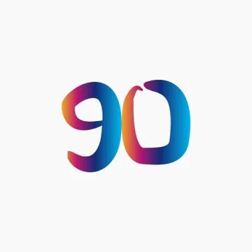 90 Years Anniversary Vector Template Design Illustration Stock Illustration