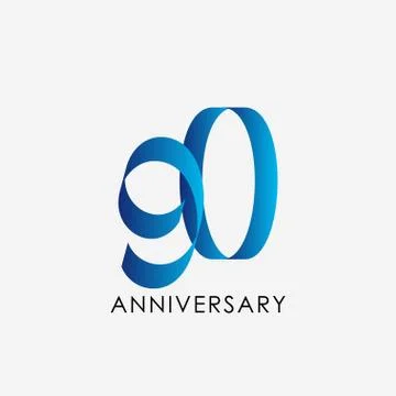 90 Years Anniversary Vector Template Design Illustration Stock Illustration