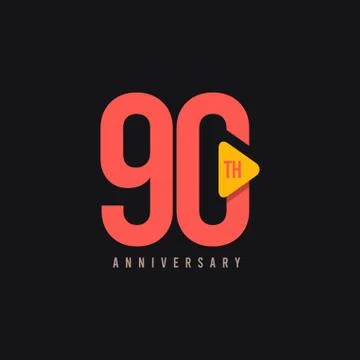 90 Years Anniversary Vector Template Design Illustration Stock Illustration