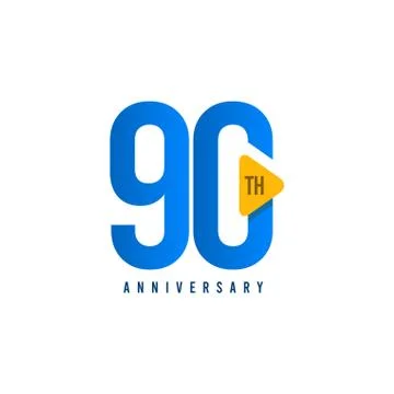 90 Years Anniversary Vector Template Design Illustration Stock Illustration