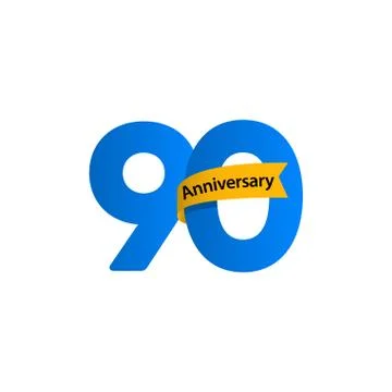 90 Years Anniversary Vector Template Design Illustration Stock Illustration