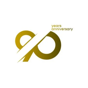 90 Years Anniversary Vector Template Design Illustration Illustrazione stock