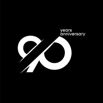 90 Years Anniversary Vector Template Design Illustration Stock Illustration