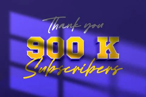 900 K  subscribers celebration greeting banner with Extrude Design Stock Illustration