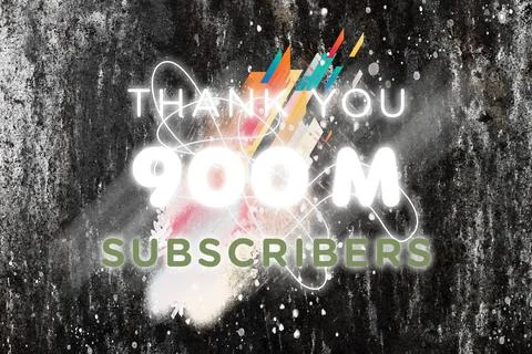 900 Million  subscribers celebration greeting banner with  Gleam Design Stock Illustration