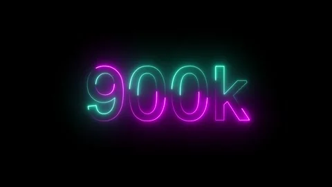 900k animation neon text effect video motion on black background. Stock Footage 317226705