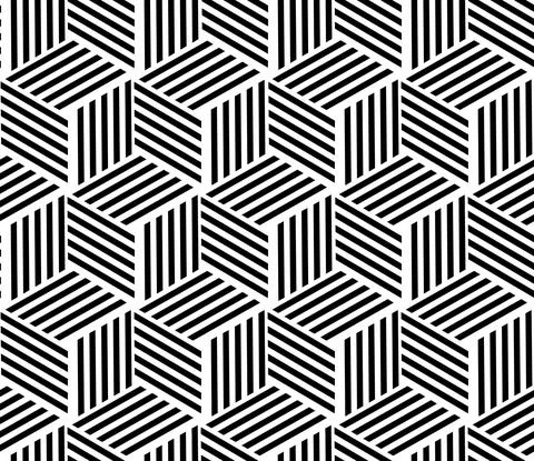 909 Seamless pattern with black and white bands cube イラスト素材