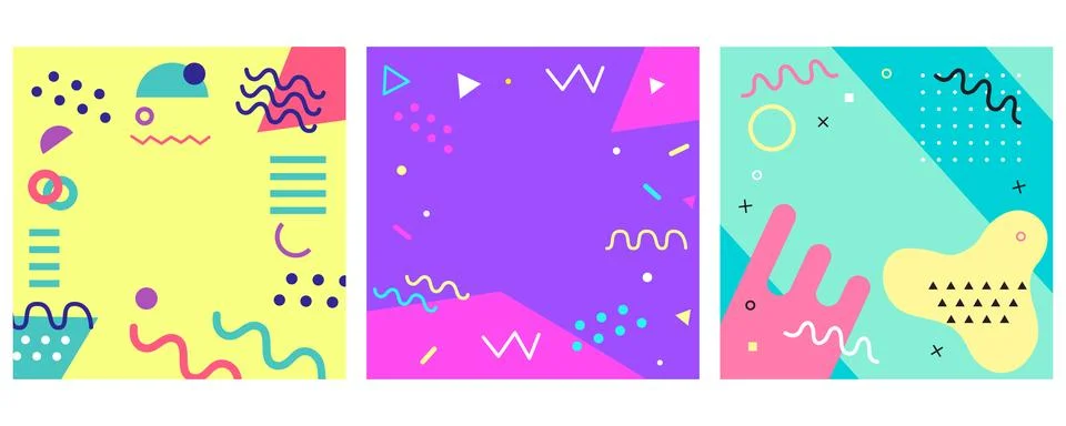 90s Abstract Background Vector Illustration set Stock Illustration