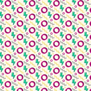 90s Abstract Pattern. Vector Illustration With Colorful Shapes Stock Illustration