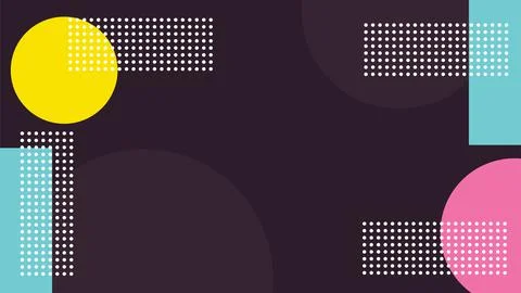 90s circle and rectangular background full color stock vector イラスト素材