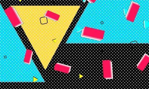 90s design. Geometric Memphis pattern. Vector. Stock Illustration