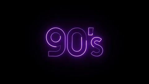 90s Interface Icon Isolated on Black Background, Retro Screen Neon Line Ani.. Stock Footage 323940558