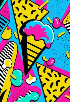 90s pop art pattern background illustration Stock Illustration