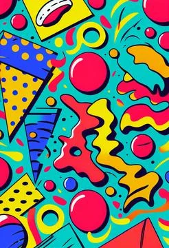 90s pop art pattern background illustration Stock Illustration