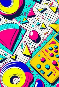 90s pop art pattern background illustration Stock Illustration