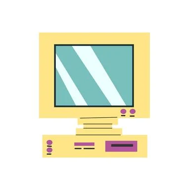 90s retro element computer or 80s, or y2k element, retro design Illustrazione stock