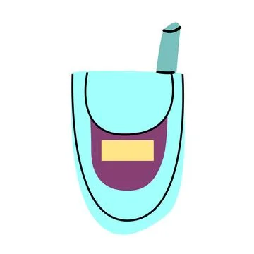 90s retro element mobile or 80s, or y2k element, retro design Stock Illustration