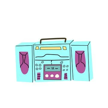 90s retro element stereo music or 80s, or y2k element, retro design Stock Illustration