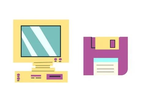 90s retro elements set or 80s, or y2k elements, retro style Stockillustratie