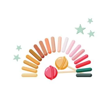 90s retro elements slinky and lollipops. Flat style vector illustration, wh.. Stock Illustration