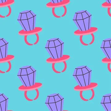 90s seamless pattern with lollipop on blue background. Vector background in Stock Illustration