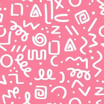 90s seamless pattern squiggle fun Stock Illustration