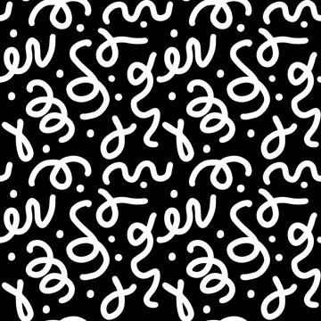 90s seamless pattern squiggle random イラスト素材