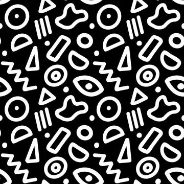 90s seamless pattern squiggle random Illustrazione stock