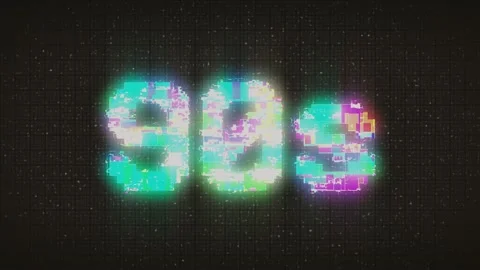 90s text with VHS glitch style Stock Footage 232994518