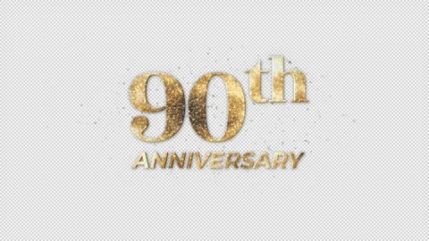 90th Anniversary Animation Text, Alpha Channel Video stock 276427967
