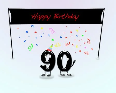 90th birthday party. Stock Illustration