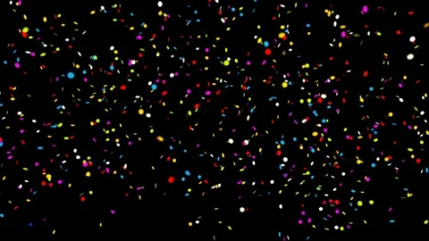 91. Groundshot one by one multi color Circle round Realistic colored Confetti Video stock 88742911