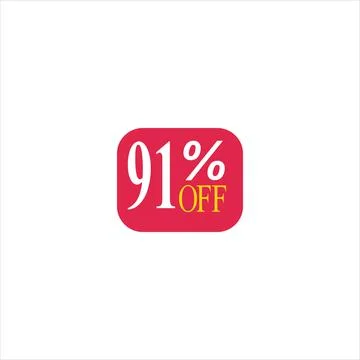 91 offer tag discount vector icon stamp on a white background 스톡 일러스트