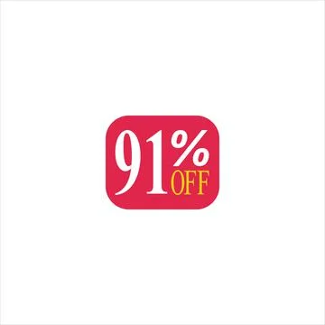 91 offer tag discount vector icon stamp on a white background Illustrazione stock