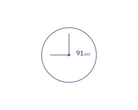 The 91 seconds, Timer 91 sec icon, stopwatch vector icon. Clock and watch, .. 스톡 일러스트