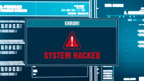91. System Hacking Progress Warning Message System Hacked Alert On Screen Stock Footage 95562313