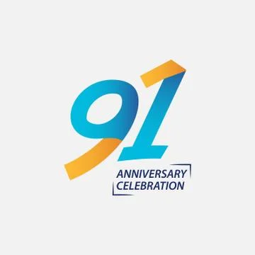 91 Year Anniversary Celebration Vector Template Design Illustration Stock Illustration