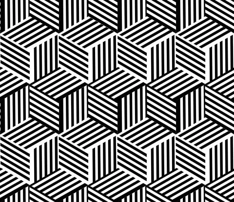 910 Seamless pattern with black and white lines cube Illustrazione stock
