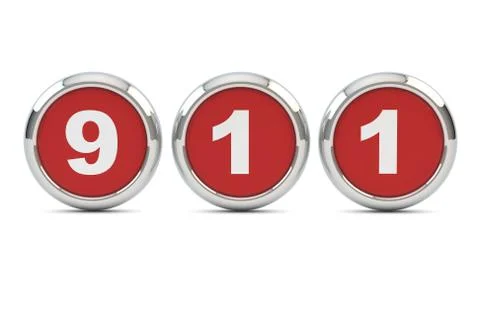 911 button Stock Illustration