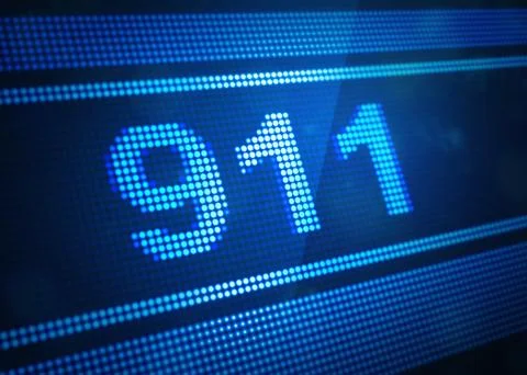 911 digital screen 3d illustration Stock Illustration